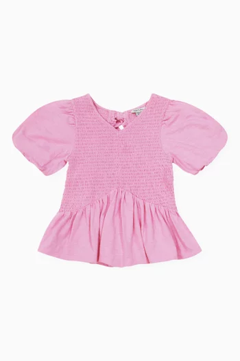 Smocked Tie Back Top in Cotton