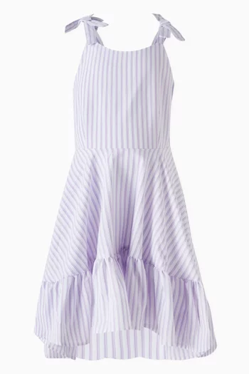 Ruffle High-low Dress in Cotton-blend