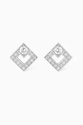 Small Eclat Diamond Earrings in 18kt White Gold