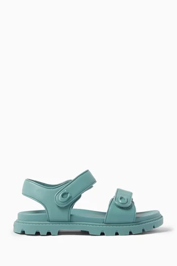 Brynn Logo Sandals in Leather