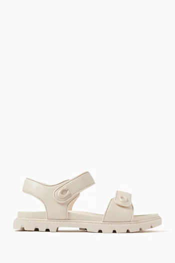 Brynn Logo Sandals in Leather