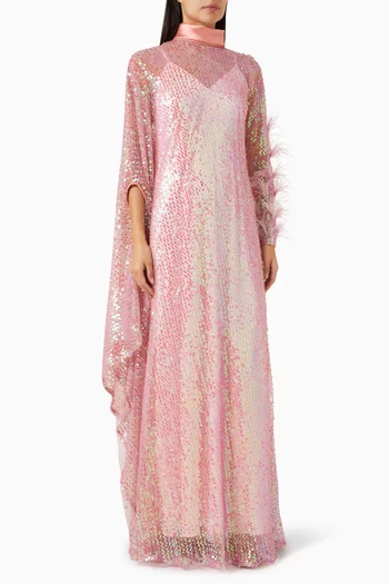 Clarita Kaftan-style Dress in Embellished-mesh