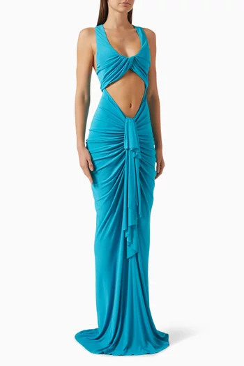 Vivenda Draped Maxi Dress in Viscose