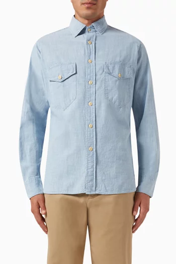 Two-pocket Work Shirt in Cotton Chambray