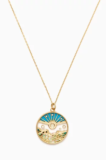 Love Summer Pendant Diamond Necklace in 18kt Yellow Gold