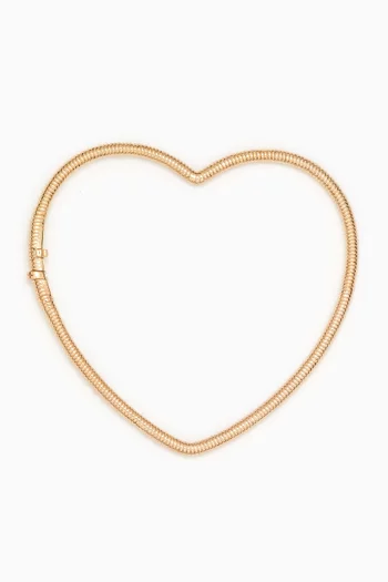 Striped Heart Bracelet in 9kt Gold