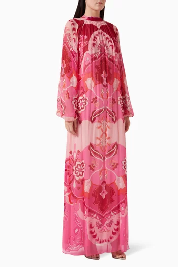 Malak Floral Maxi Dress in Chiffon