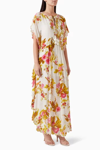 Zinia Floral Maxi Dress in Chiffon