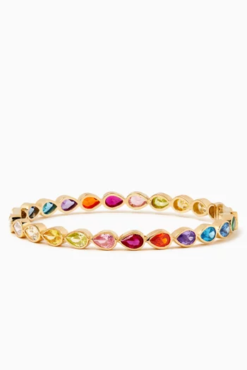 Rainbow Pear-cut Bangle in 18kt Rose Gold