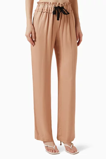 Drawstring Straight-fit Pants in Viscose