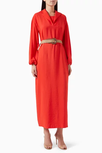 Belted Dress in Viscose-blend