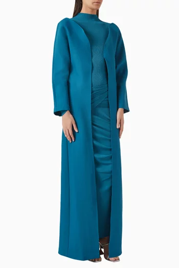 Round Neck Abaya in Twill Suiting