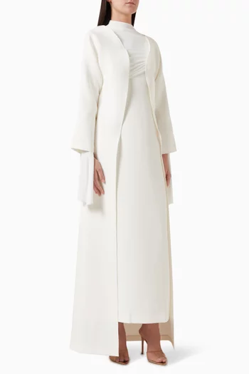 Round Neck Abaya in Twill Suiting