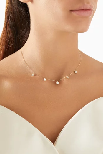 Nisa Mother of Pearl Necklace in 18kt Gold