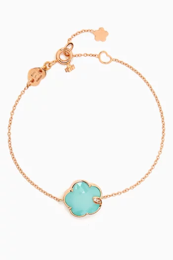 Petit Joli Turquoise & Diamond Bracelet in 18kt Rose Gold