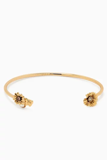Daisy Open Cuff Bracelet in Gold-plated Brass