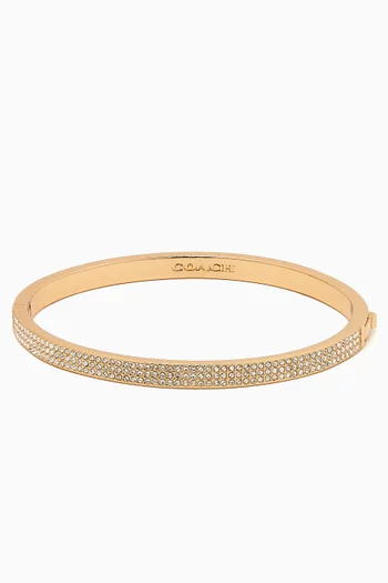 Pave Crystal Bangle in Gold-plated Brass