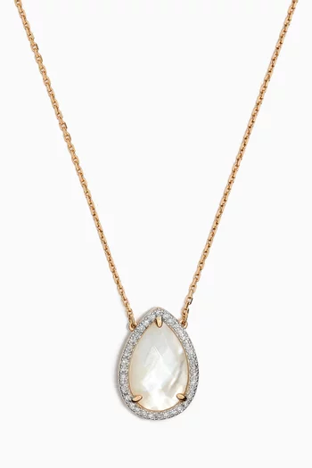 Alma Mother of Pearl & Diamond Necklace in 18kt Gold