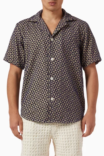 Puzzle Cuba Shirt in Jacquard-woven Terrycloth