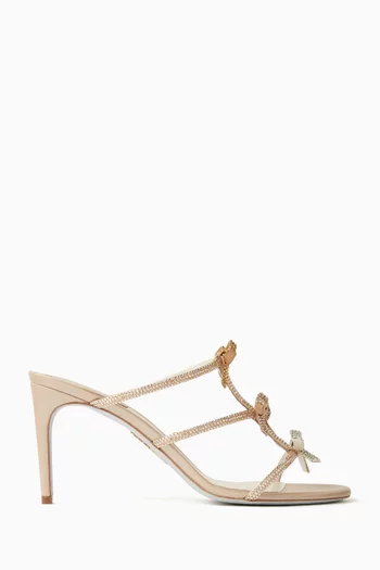 Caterina Bow 80 Sandals in Satin