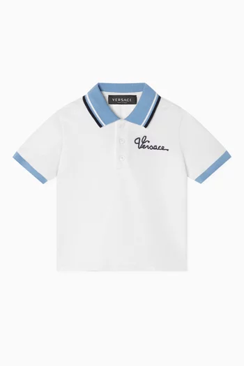 Nautical Logo-embroidered Polo Shirt in Cotton