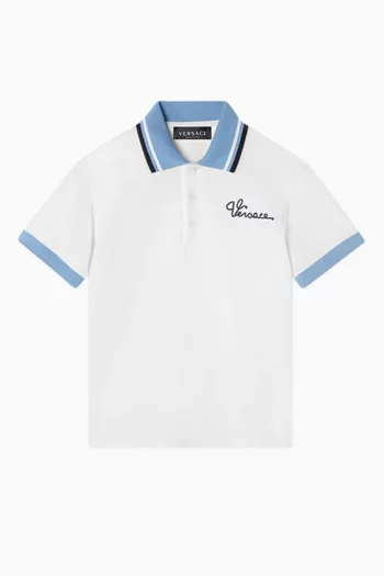 Logo-embroidered Polo Shirt in Cotton Piqué