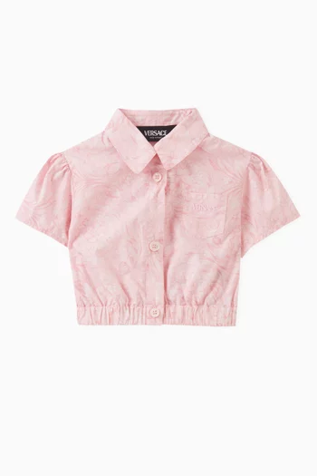 Barocco-print Shirt in Cotton Poplin
