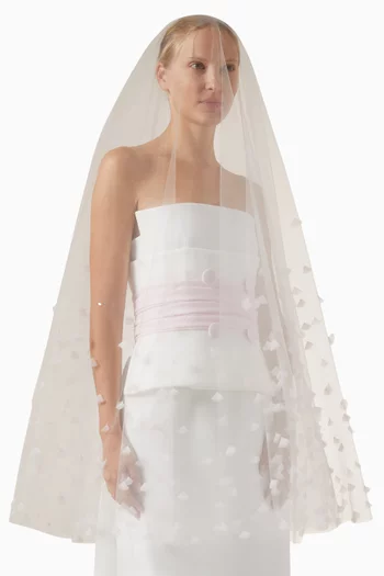 Scattered Petals Veil in Organza