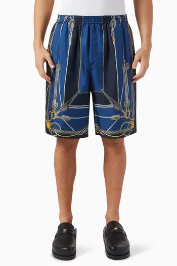 Nautical-print Shorts in Silk