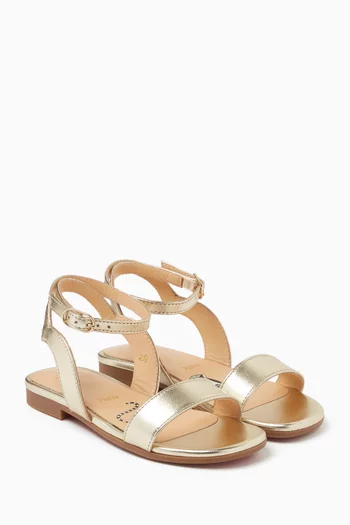 Melodie Chick Sandals in Metallic Leather