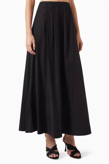 Lucy Pleated Maxi Skirt in Organic Cotton