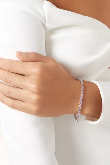 Sapphire Tennis Bracelet in 18kt White Gold