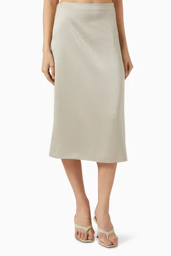 Side-zip Slip Skirt in Crepe