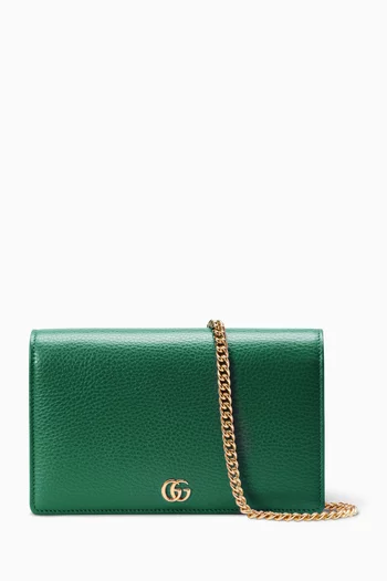 Mini GG Marmont Chain Bag in Leather