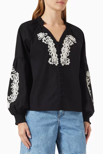 Yastapela Embroidered Top in Organic-cotton