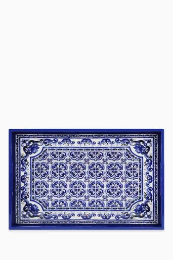 Blu Mediterraneo Rectangular Tray in Wood