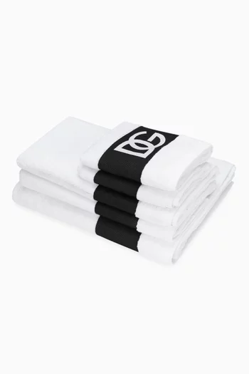 DG Logo Jacquard Towels in Cotton-terry, Set of 5