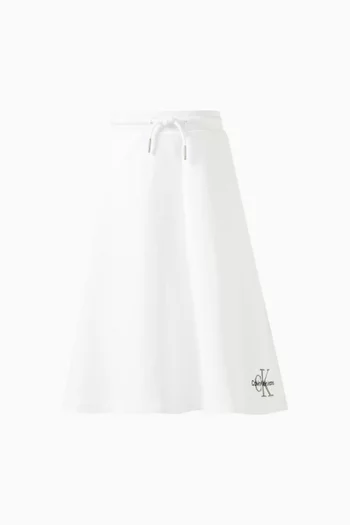 Logo-embroidered Skirt in Cotton Terry
