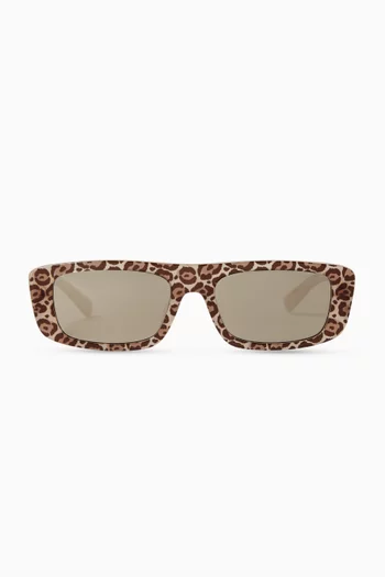 Rectangle Mirror Sunglasses in Acetate