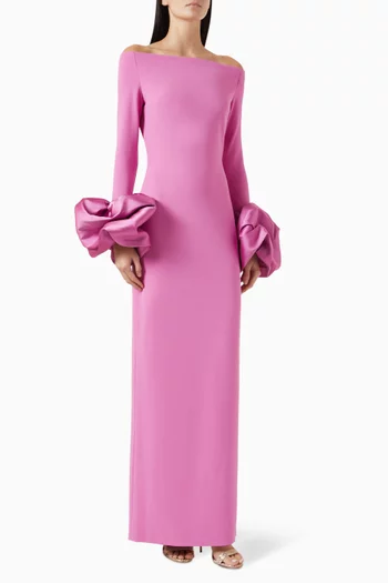 Talia Puff-cuff Maxi Dress