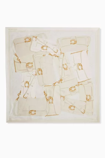 Tabby-print Square Scarf in Silk
