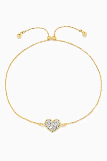 All My Love Sparkle Heart Bracelet in 10kt Yellow Gold