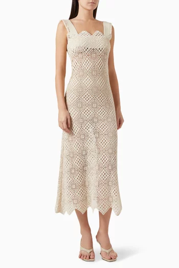 Aphrodite Midi Dress in Crochet