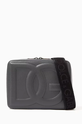 Logo Camera Crossbody Bag in Leather