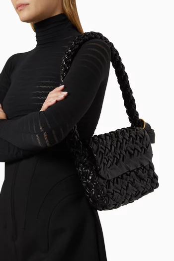 Kalimero Città Shoulder Bag in Intrecciato Leather
