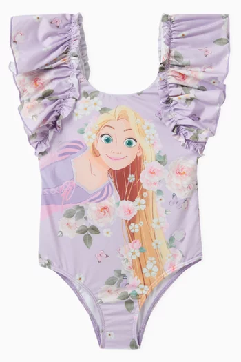 x Disney Ruffled Swimsuit in Stretch Polyester
