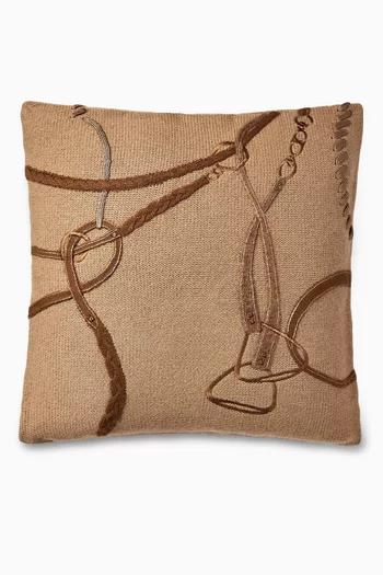 Equestrian-knit Cushion in Mulberry Silk and Cashmere