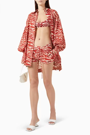 Zebra-print Logo Shorts