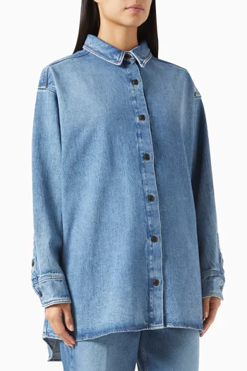 Oversized Denim Shirt in Cotton-denim