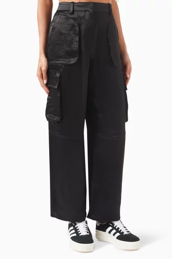 Ainsley Cargo Pants in Satin